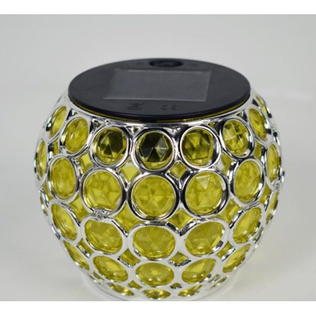 Solcellsdriven Hängande Bollpendellampa, Liten Utomhus LED-Lampa, Utomhus Gräsmatta Trädgårdsljus (Gul)