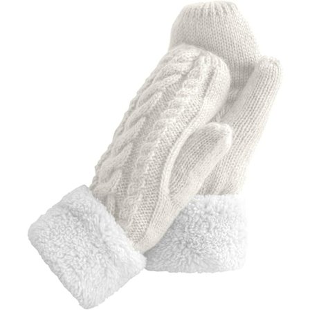 Vinterhandsker til kvinder Fleeceforede Varme Behagelige Tykke Kabelstrikkede Handsker til koldt vejr{ROG}