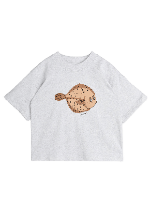 Mini Rodini Flundra T-Shirt Överdelar Unisex Grå 140/146