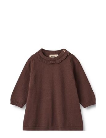 Knit Dress Nannie Dresses & Skirts Dresses Baby Dresses Long-sleeved Baby Dresses Brown Wheat