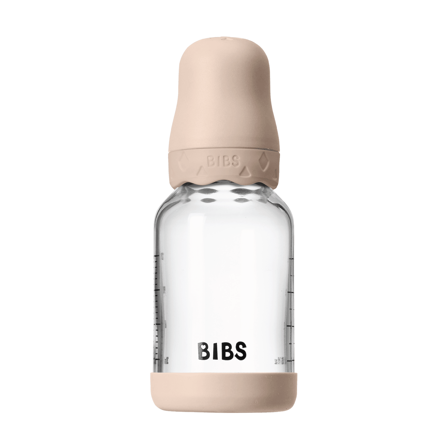BIBS Tåteflaske i glass, Blush, 120 ml