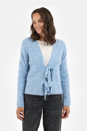 B. COPENHAGEN - Langærmet Cardigan - Lys Blå - Bindebånd