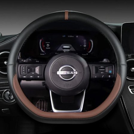 D-formad rattkåpa för kompatibel med Nissan X-Trail Qashqai March Serena Micra Kicks 2017-2023 Altima Teana 2019 Sentra 2022