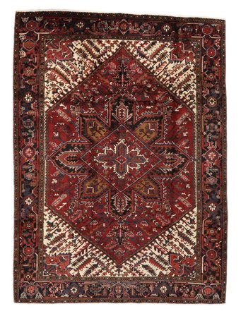 Heriz Teppe Håndknyttet 213X281 Svart/Mørk Rød Persia/Iran