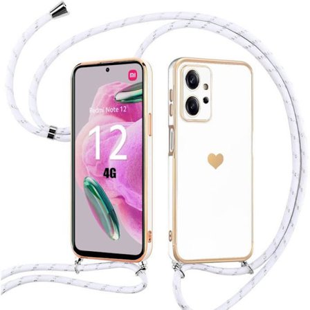 Coque - Xiaomi - Redmi Note 12 - Silikon Mjuk - Hjärtmönster - Justerbar Snodd