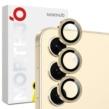 NORTHJO 1 Sett for Samsung Galaxy S25 FE Herdet Glass Kameralinse Film CD Årer Metallring Linsebeskyttelse