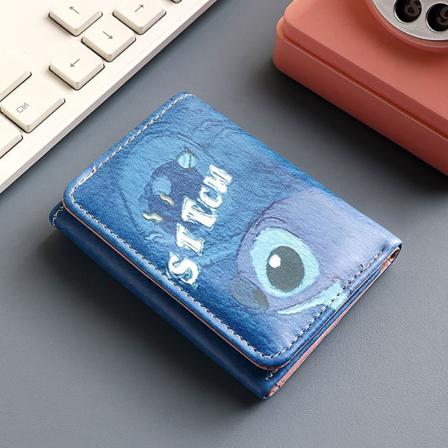 Tegneserie Lilo Stitch kort tegnebog Kawaii mønster PU læder A2