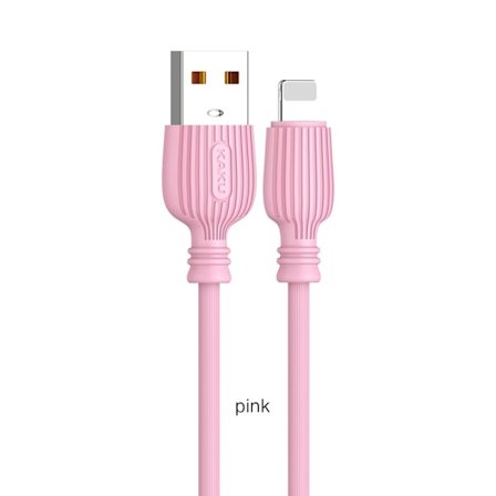 2 st super kvalitet 1m iphone laddarekabel rosa