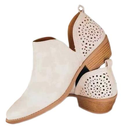 Kvinnors Slip On Ankel Bootie Rund Toe Kort Bootie