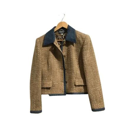 Dolce & Gabbana Pre-owned, Pre-owned Fabric outerwear Beige, Dames, Maat:L,wol