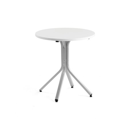 Tisch VARIOUS, Ø 700 x 740 mm, Silber/ weiß