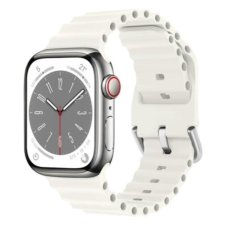 Ocean-rem for Apple Watch-rem 45mm 44mm 40mm 41mm 42mm 38mm Ultra 49mm Kvinner Menn, Sportrem Justerbar Silikonrem