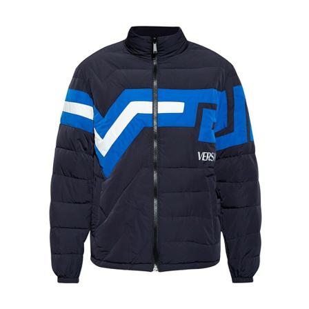 Versace, Down jacket Grijs, Heren, Maat:XL,polyester