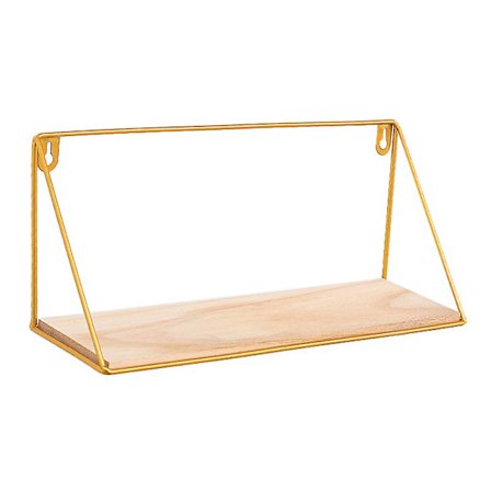 Smal veggmonterte hyller i smijern for hjemmet - Gull