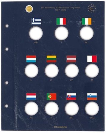 "VISTA møntblade til 2-euro-mønter fra"35 år med Erasmus-programmet" - 2 bl"