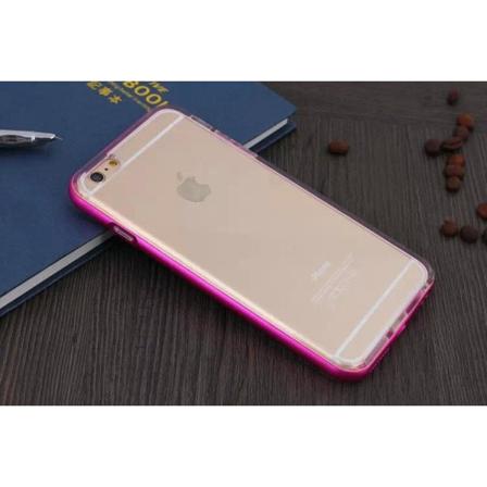 TPU silikonikotelo värillisellä kehyksellä iPhone 6 / 6S - enemmän värejä Pink