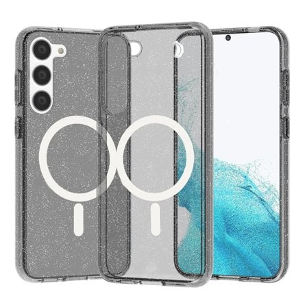 Samsung Galaxy S23 Plus Mobilskal Glitter Magsafe - Svart