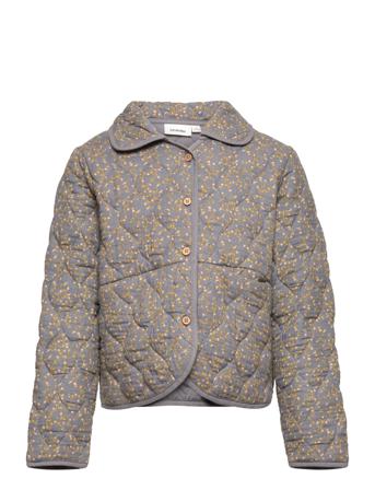 Nmflotus Ls Short Loose Quilt Card Lil Outerwear Jackets & Coats Quilted Jackets Harmaa Lil'Atelier