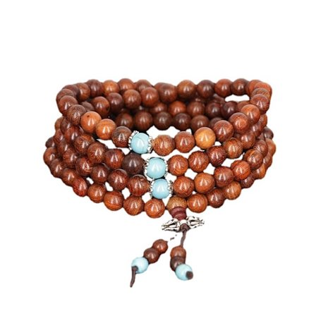 Unisex 108 Naturligt Træ 8mm Perler Armbånd Buddhistisk Rosenkrans Mala N