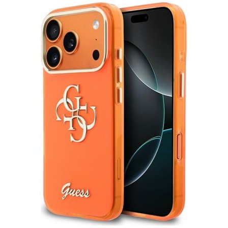 Guess IML 4G Script Metal Case til iPhone 17 Pro - Orange