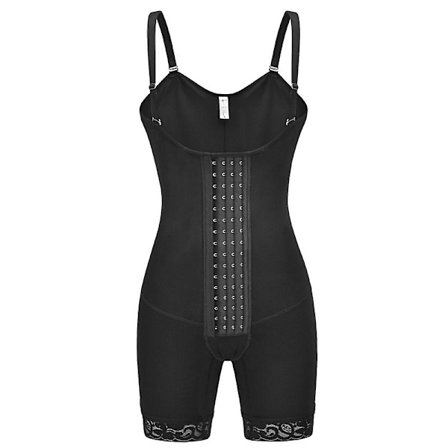 Colombianske Fajas Formende Post-Kirurgi Kompressionsbeklædning Åben Kropsformer Hook Girdle Shapewear Postpartum Kvinder (Sort, XL)