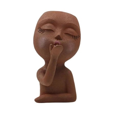 Skulptur Blomsterpotte Kunst Vase Harpiks Figur Blåser Kyss Dekor