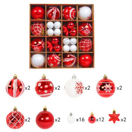 Julgranskulor,42st Multicolor Stor Julkula,6cm