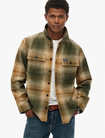 Superdry Wool Miller Overshirt - Green - S