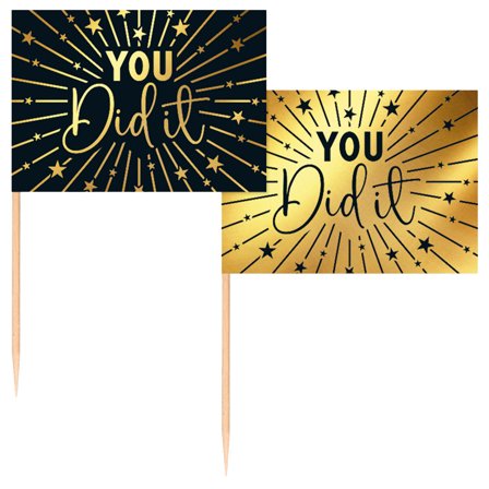 Partypicks You Did It Guld/Svart 50-pack