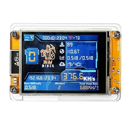 NMMiner NerdMiner V2 Hashrate 377KH/S ESP32 2.8 Tommer Smart Display Crypto Solo Lotteri Miner BTC Lo