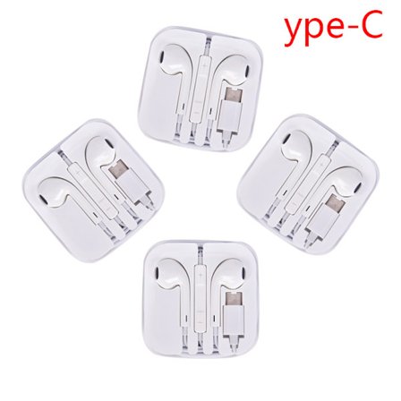 USB-C Typ-c hörlurar In-Ear W/Mikrofon Headset Deep Bass&HIF White