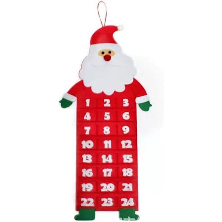 1 stk Filt Julemandskalender, Filt Julemand Adventskalender