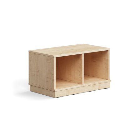 Regał szkolny CASPER, 2 przegrody, podstawa, brzoza