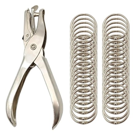 (40 kpl) Kirjansidontarenkaat 20 mm, metalliset rei'ittäjät yhdellä reiällä. Nikkelipinnoitetut teräksiset paperirenkaat, metallirenkaat 