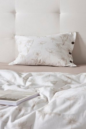 Jotex - Kussensloop Wit/beige Wit/beige - MEADOW - Koop Kussenslopen bij Jotex