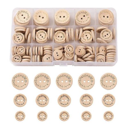 Treknapper med skål- og kjærlighetsøyne-motiv for DIY barneklær