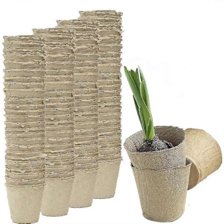 Såningspotter 100 stk. Plantningskopper Økologisk Papirmasse Biologisk Nedbrydeligt Fiber Frøplantepotter Til Grøntsager Blomster Forbedret 