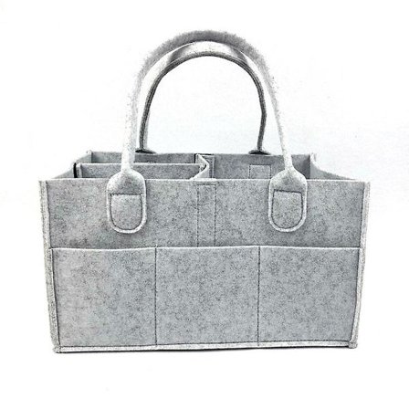 Vauvan vaippakori - Lastenhoitotarvikekori ja auton järjestäjä vaippoja ja vauvanpyyhkeitä varten - Harmaa