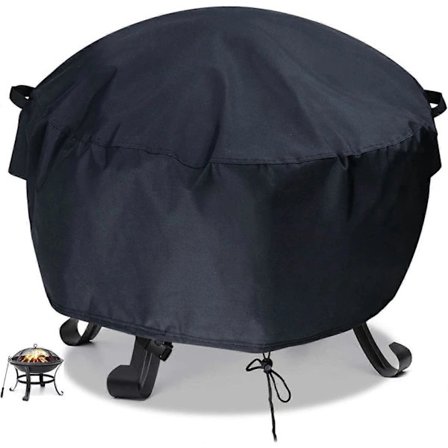 [CA] Beskyttende trekk for hagepeis, terrasse, ildsted i 210D Oxford-stoff, vanntett og rivebestandig, rundt, svart, 85 x 40 cm