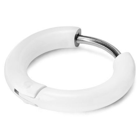 Bílá náušnice kroužek for Men