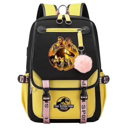 Jurassic Park Dinosaur Gutt Jente Barn Skolebokvesker Dame Ryggsekk Tenåringer Skolesekker Lerret Laptop reiseveske 2