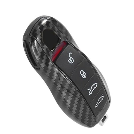 Carbon Fiber Fjernbetjenings Nøgle Etui Cover til Porsche Skal Hus Side Malet Trim Boxster Carrera Cayenne Cayman Macan Panamera Spyder GTS S Pdk D TD