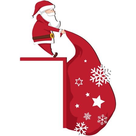 Juledekorasjon til dørramme - Hengende julemann dørrammedekor - Juleelementer dørramme anheng, juldør