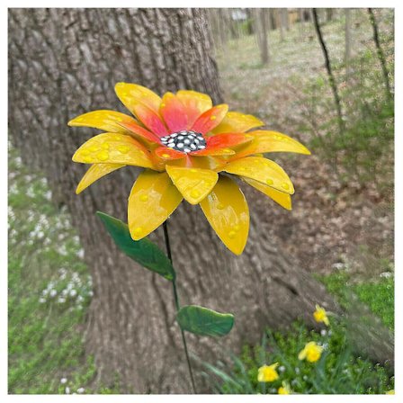 Metall Daglilje Blomster Hagepinner Jern Håndverk Håndsmidd Metall Hagekunst Morsdag-wtake