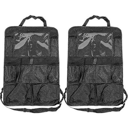 X Autohaux 7 Lommer Baksete Organizer Bilpose Oxford Stoff Svart 2stk