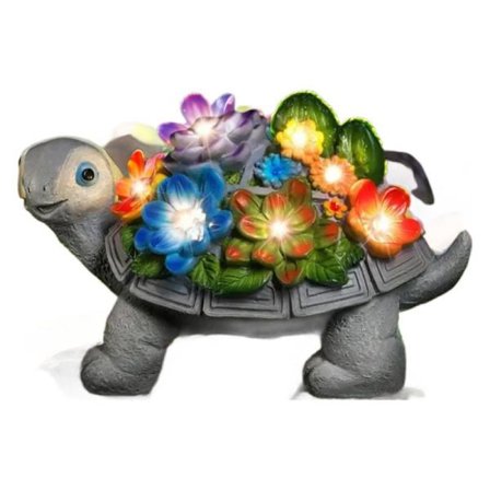 Havedekorationer Udendørs Solcelle Skildpadde: Fødselsdagsgaver til Kvinder Mor Bedste Bedstemor, Havestatue Dekoration med LED Lys