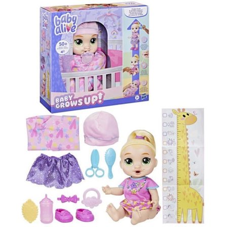Baby Alive Baby Grows LaLa GooGoo interaktiv docka med 75+ ljud och fraser för åldrarna 3+