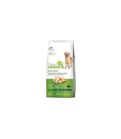 Natural Trainer Crocchette Pollo Fresco e Riso Cane Adult Maxi