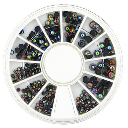 Harpiks Sort Halvcirkel Form Neglekunst Dekoration til DIY Manicure Charm