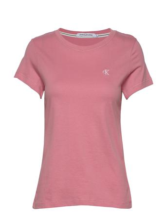 Ck Embroidery Slim Tee T-shirt Top Lyserød Calvin Klein Jeans